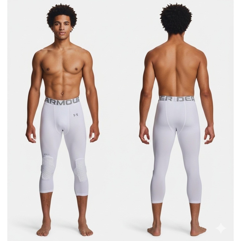 Under Armour Mens Compression Heatgear Padded Tights White M Style UA1248862